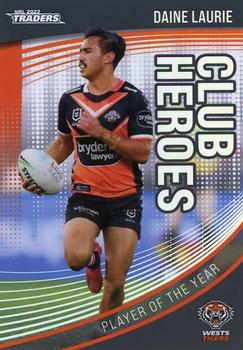2022 NRL Traders - Club Heroes #CH32 Daine Laurie Front